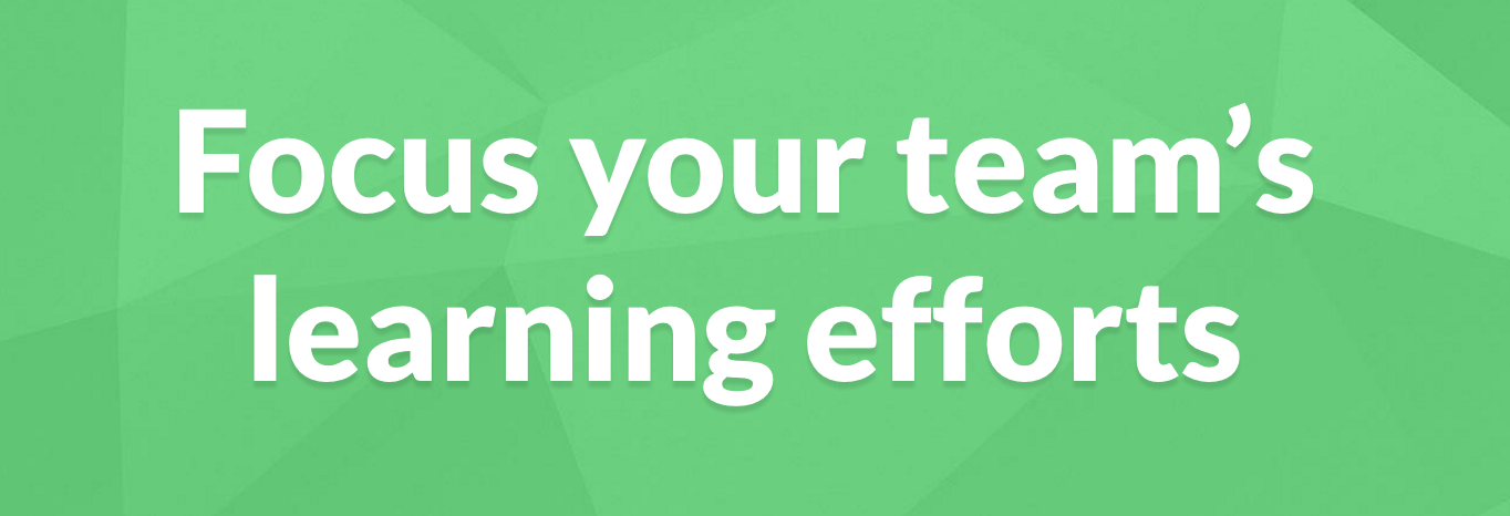 Focus your team's learning efforts